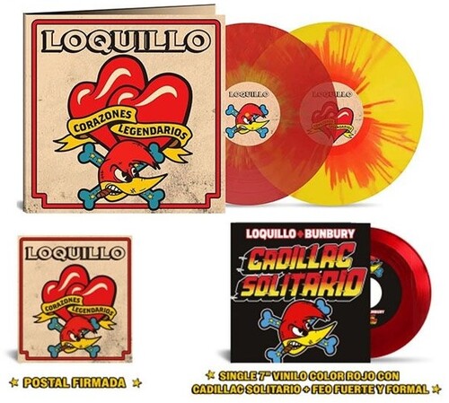Loquillo - Corazones Legendarios - Red & Yellow Splatter Vinyl + Vinyl Single (Vinyl) { Vinyl } 【 VINYL 】