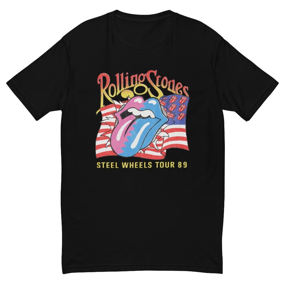 The Rolling Stones Steel Wheels Black Tee { Vinyl } 【 VINYL 】