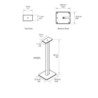 Kanto: SP26PLW Speaker Stands for YU4 / YU6 / TUK (26" Height / White / Pair)