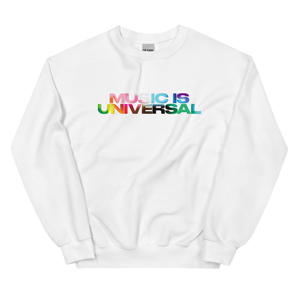 Music Is Universal Crewneck Sweatshirt (White) { Vinyl } 【 VINYL 】