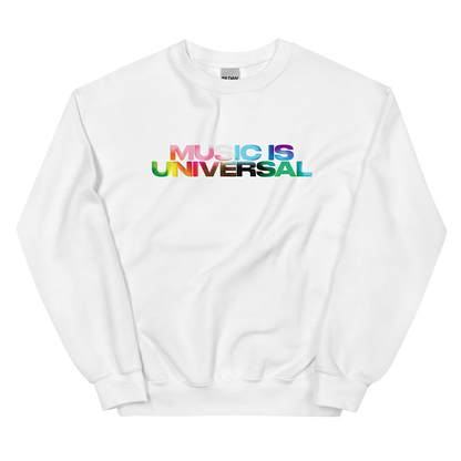 Music Is Universal Crewneck Sweatshirt (White) { Vinyl } 【 VINYL 】
